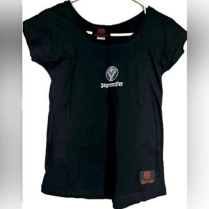 Jagermeister Black Cap Sleeve Tee. NWOT and never worn. Women’s size M/L